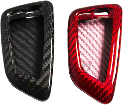EuroFit BMW Carbon Fiber Key Fob Cover Front Profile Black and Red
