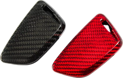 EuroFit BMW Carbon Fiber Key Fob Cover Reverse 2x2 Weave in Gloss Black and Red